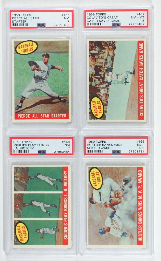 Four 1959 Topps Graded Baseball Cards with PSA 8 (1 of 2)