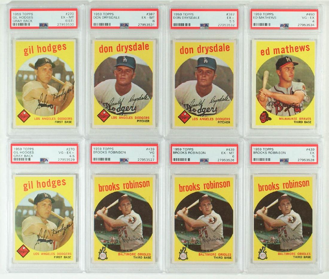 Eight Graded 1959 Topps Baseball Cards (1 of 2)