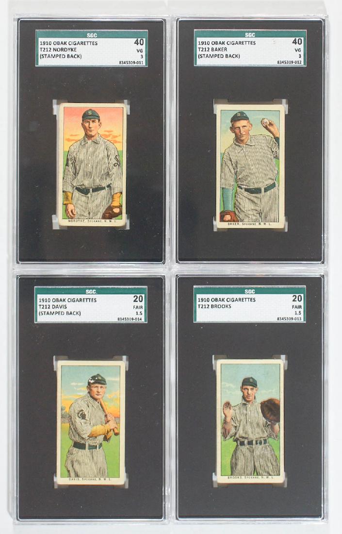 Four 1910 T212 Obak SGC Graded Cards Spokane (1 of 2)