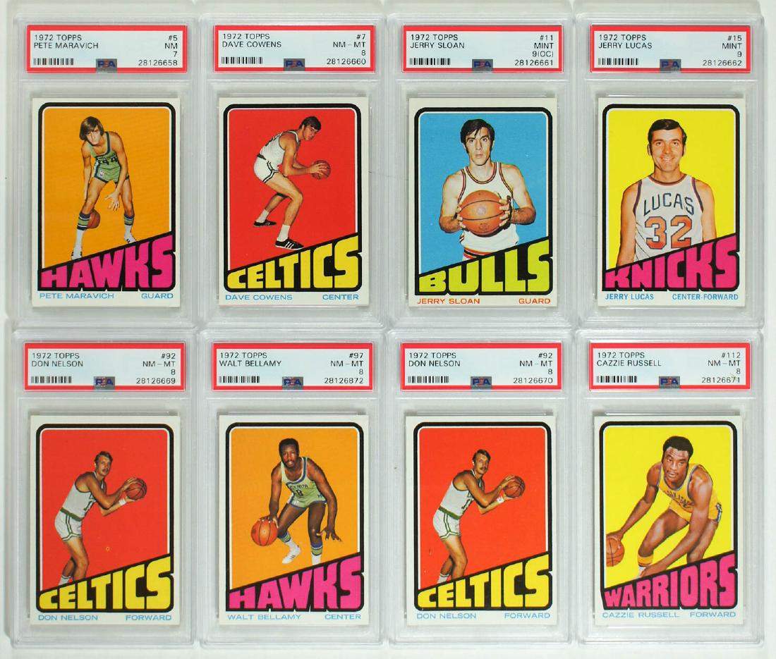 Eight Graded 1972 Topps Basketball Cards PSA 7,8,9 (1 of 2)