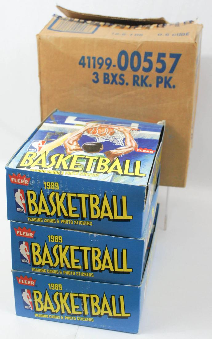 1989-90 Fleer Basketball Case 3 Rack Pack Boxes (1 of 3)