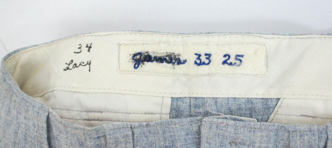 Los Angeles Dodgers Game Worn Pants Lee Lacy: Los Angeles Dodgers game worn baseball pants. Originally issued to a player with the last name of James, then to Lee Lacy. We ship all items from this auction in-house.