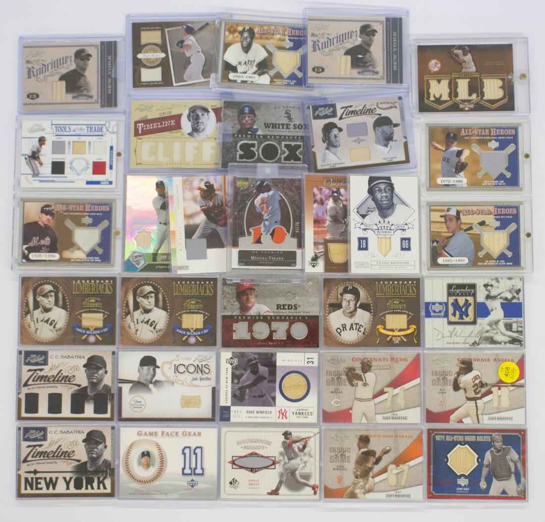 Group of [32] Game Used Relics Insert Cards (1 of 2)