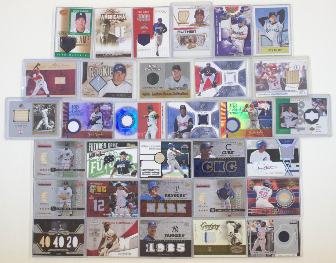 Group of [32] Game Used Relics Insert Cards (1 of 2)