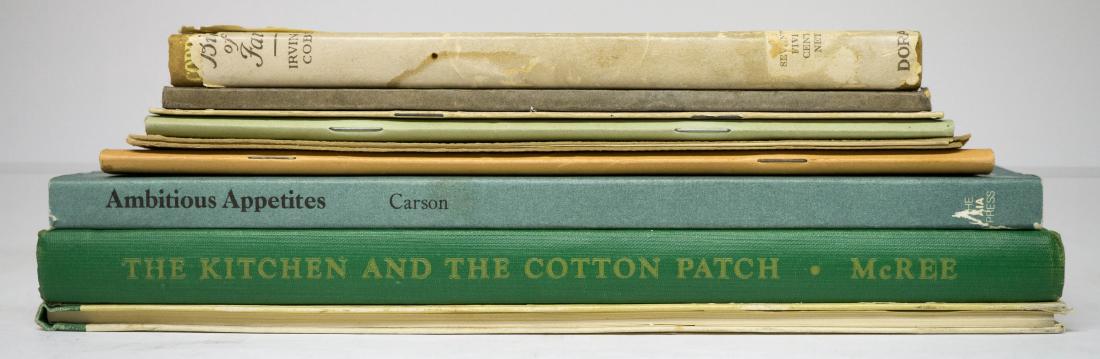 Group of Nine Food and Vintage Books: Group of Nine Food Books. Including Hardcover Book A Apple Pie by Kate Greenaway. Provenance: Estate of Russell Johanson, Ravenna Rare Books. We gladly combine shipping on all purchases for this aucti