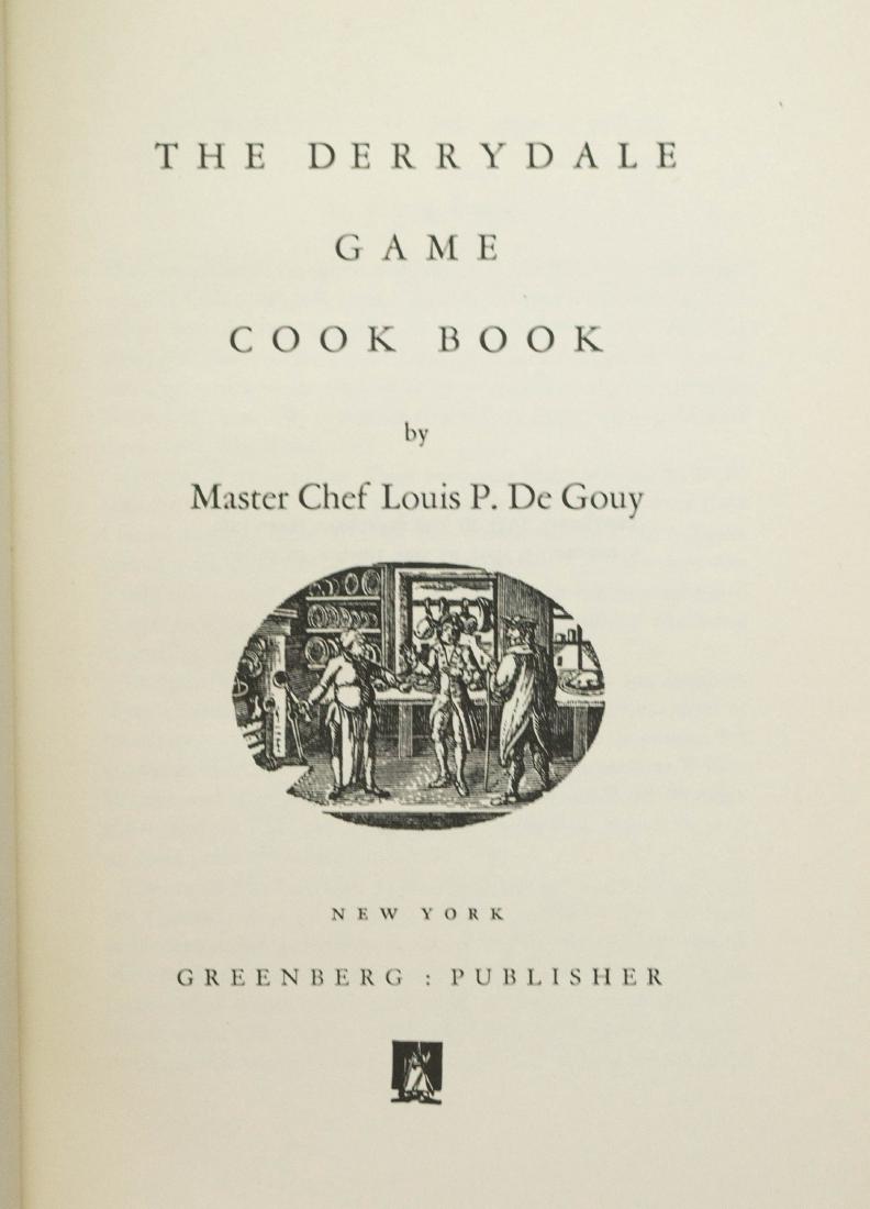 The Derrydale Game Cook Book 1950 Edition: The Derrydale Game Cook Book by Master Chef Louis P. De Gouy. 1950. Greenburg, New York. Excellent. Provenance: Estate of Russell Johanson, Ravenna Rare Books. We gladly combine shipping on all purcha