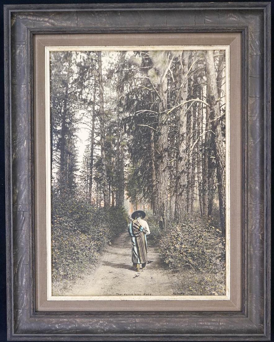 Frank Palmer Hand-Tinted Photograph: Frank Palmer, Spokane, Wa. hand-tinted photograph [The Vanishing Race]. Measures 14" x 10" sight size, professionally framed. Not inspected out of frame. We ship most items in-house with the exception