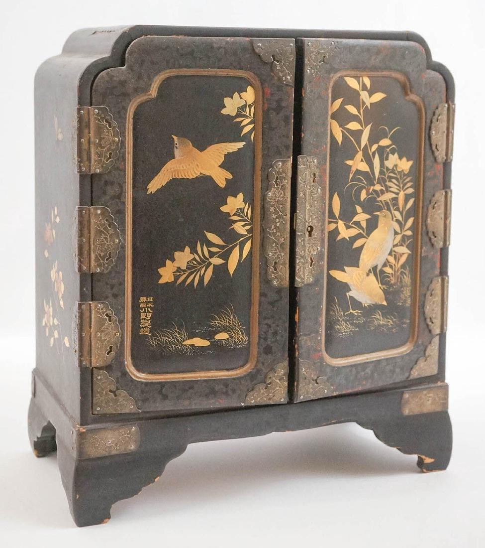 Signed Chinese Black Lacquer Jewelry Chest (1 of 7)