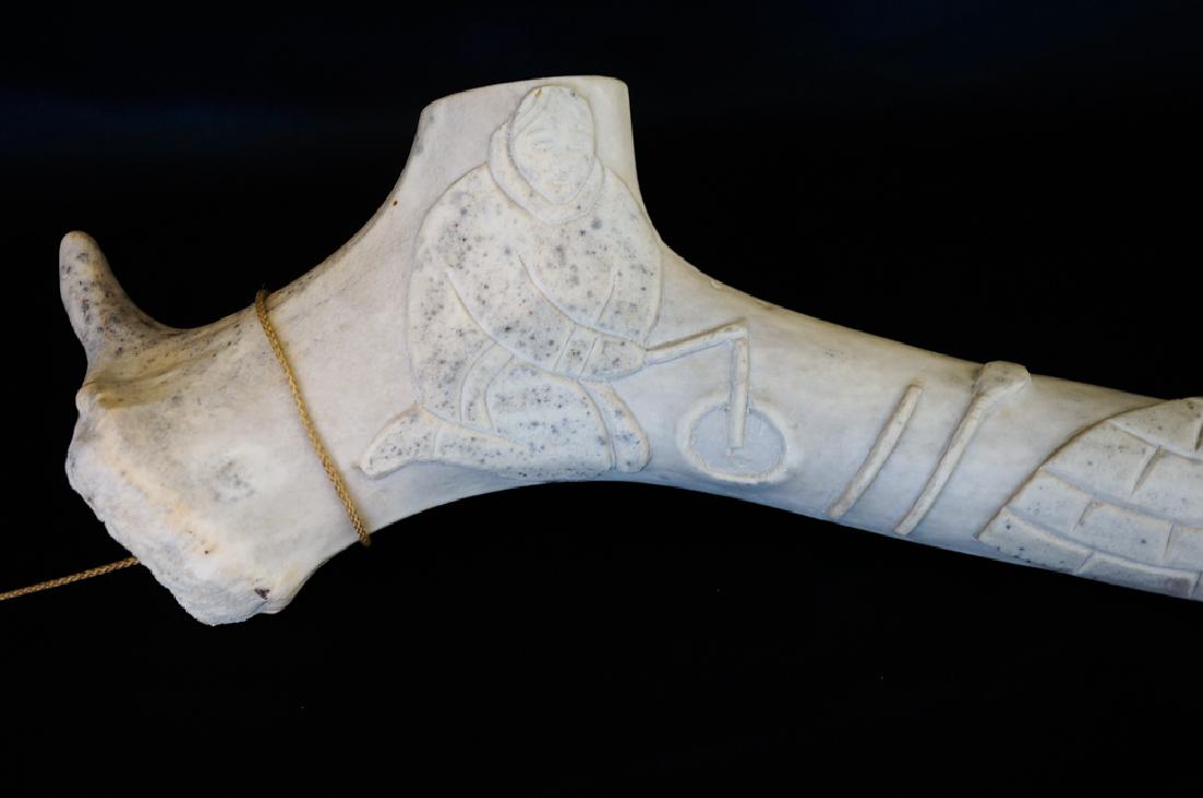 Agnahiak Bobby Klengenberg Inuit Carving: Agnahiak Bobby Klengenberg (born 1917) Inuit Carving. Measures 23.25" x 5.75" x 1.5" (59.5 cm x 14.5 cm x 4 cm). Excellent condition. We ship most items in-house with the exception of furniture, large