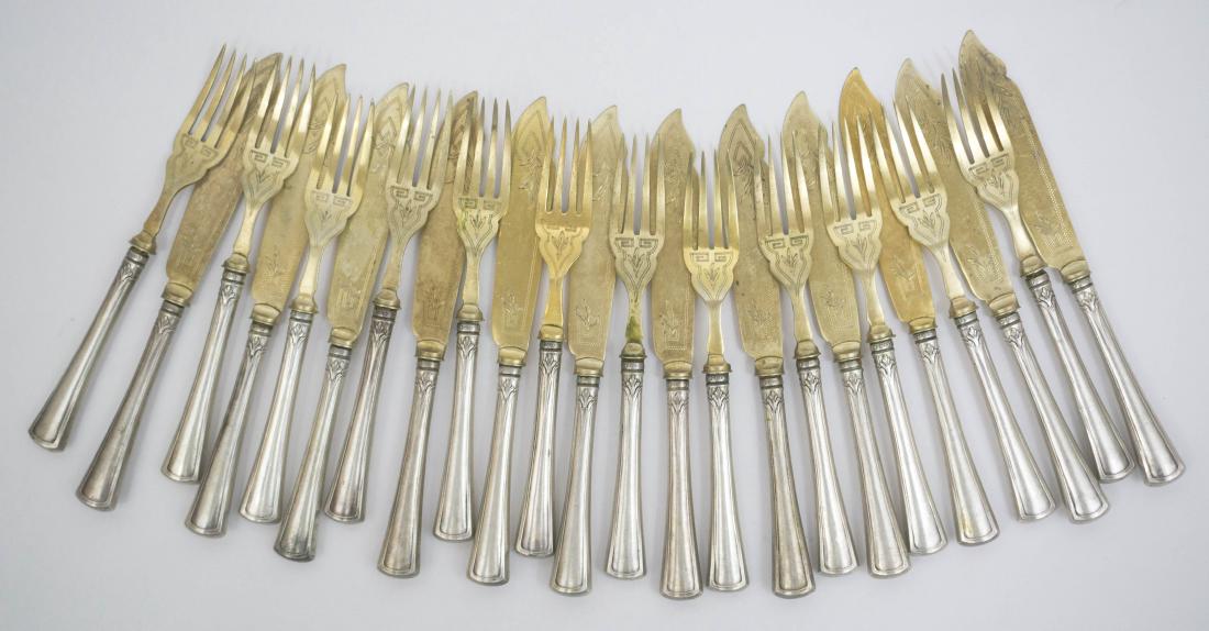Germany .800 Silver and Vermeil Fish Set (1 of 1)