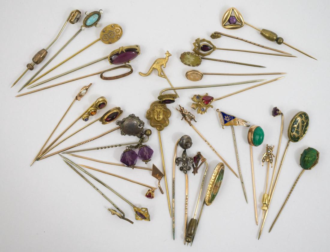 Group of Thirty-Four Antique Gold Stickpins (1 of 1)