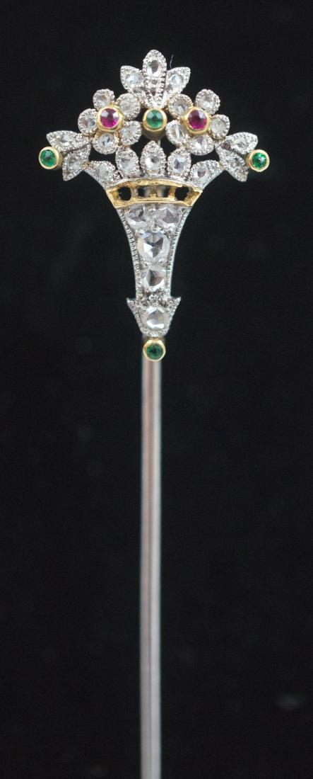 A Diamond Floral Stickpin (1 of 1)