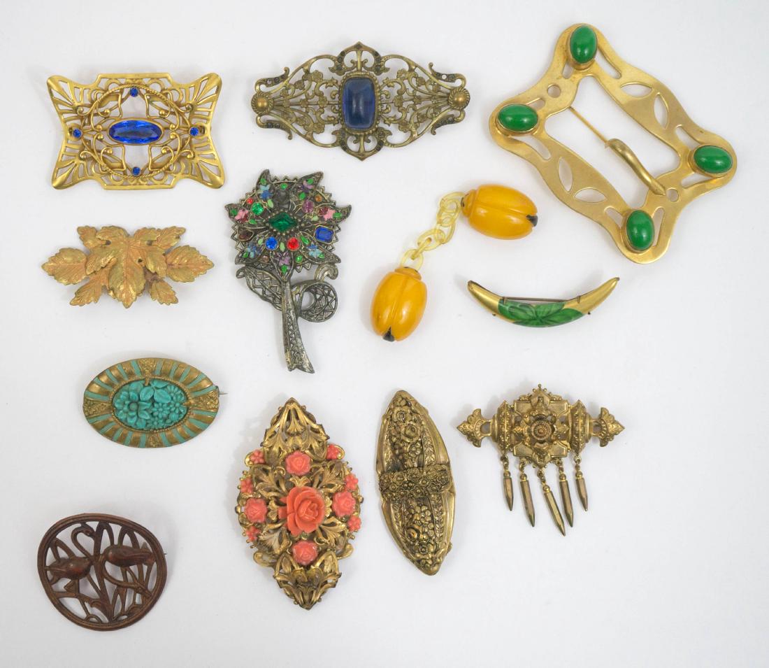 Group of Twelve Art Deco Pins or Brooches (1 of 1)