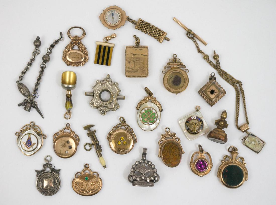 Group of Twenty-Four Antique Watch Fob Charms (1 of 1)