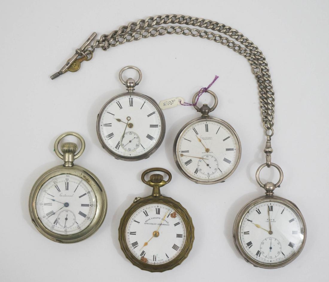 Five Antique Silver Pocket Watches (1 of 1)