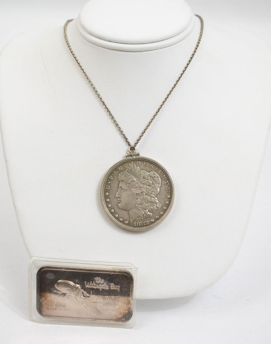 1882 Morgan Dollar Necklace, Watergate Bug Bar (1 of 2)