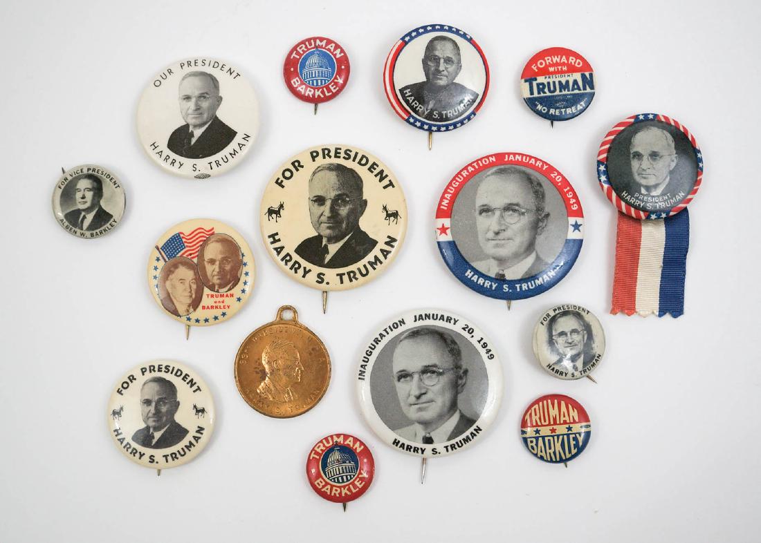 Harry S. Truman Group of Fifteen Pinback Buttons (1 of 2)
