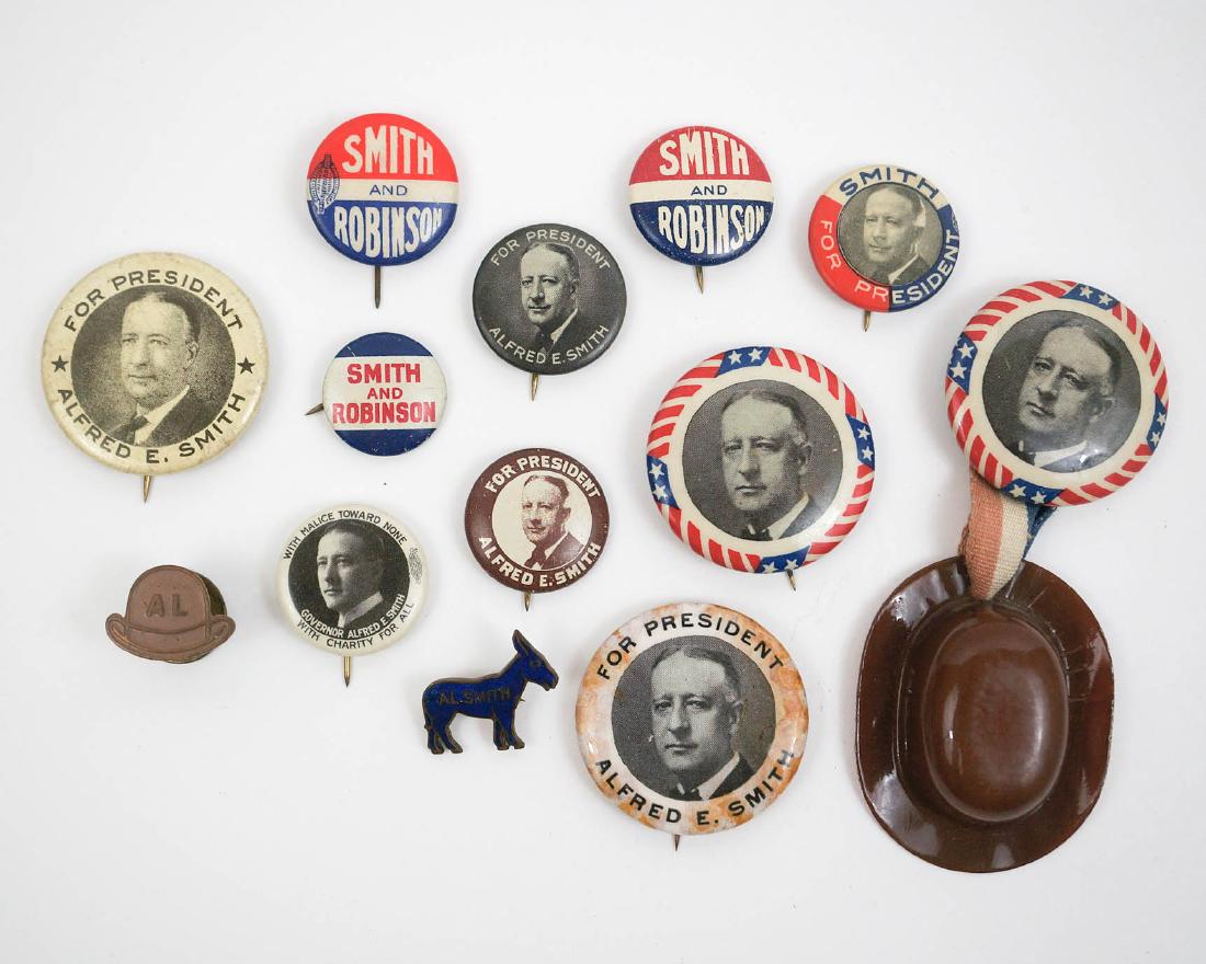 Alfred E. Smith Group of Thirteen Pinback Buttons (1 of 2)