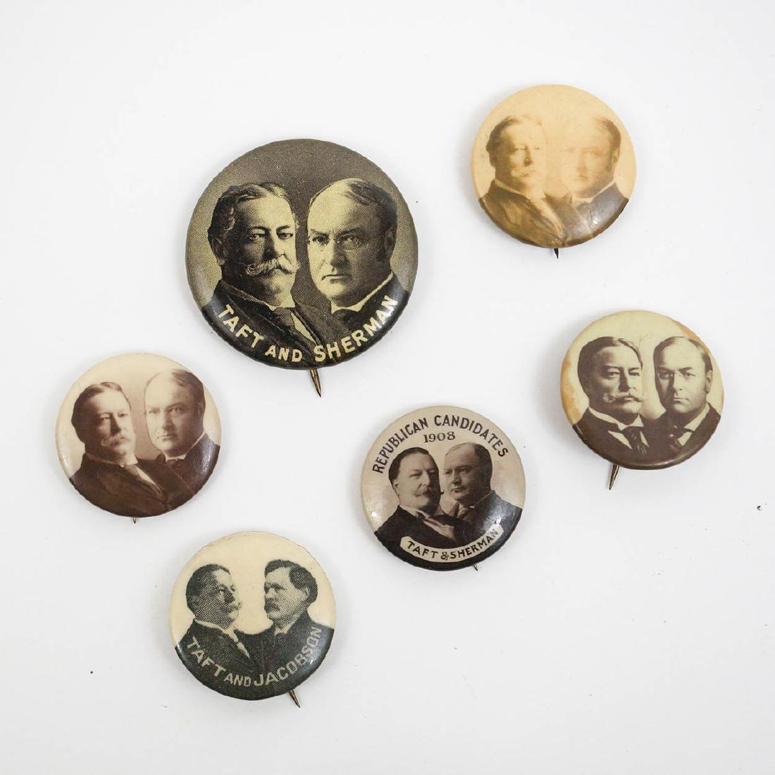 William Taft Group of Six Jugate Campaign Buttons (1 of 2)