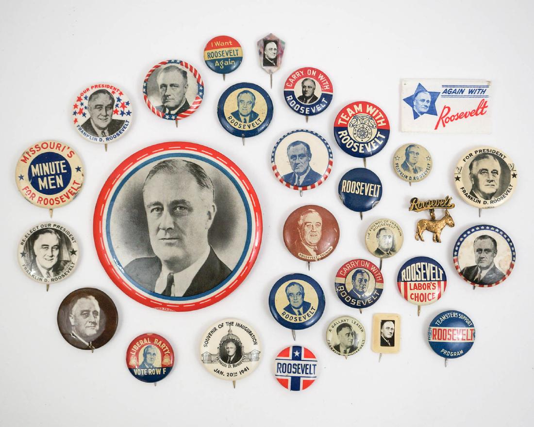 Franklin D. Roosevelt Group Twenty Eight Buttons (1 of 2)