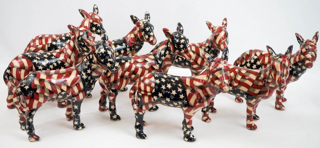 Group of Nine Democratic Donkey Figures (1 of 1)