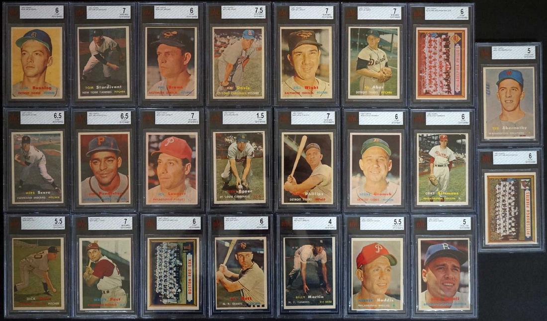 1957 Topps Baseball Graded Cards, Twenty-Three (1 of 2)