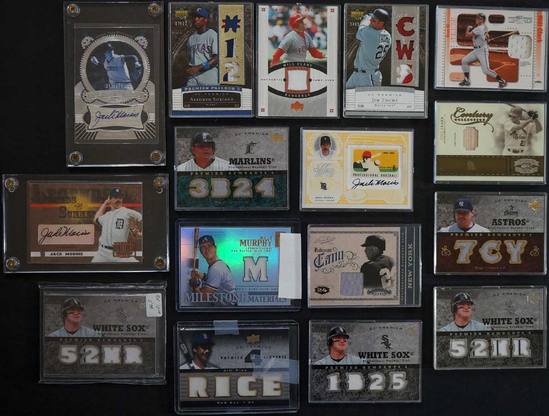 Group of Sixteen Game Used Relics Insert Cards MLB (1 of 2)