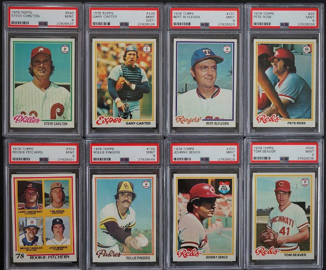Eight 1978 Topps Baseball PSA Graded Mint 9 (1 of 2)