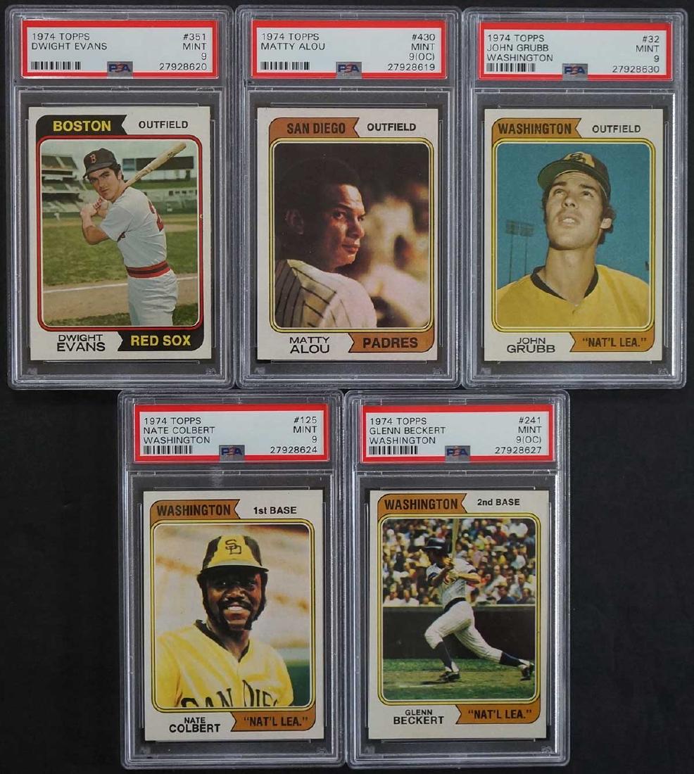 Five 1974 Topps Baseball Graded Cards PSA 9 (1 of 2)