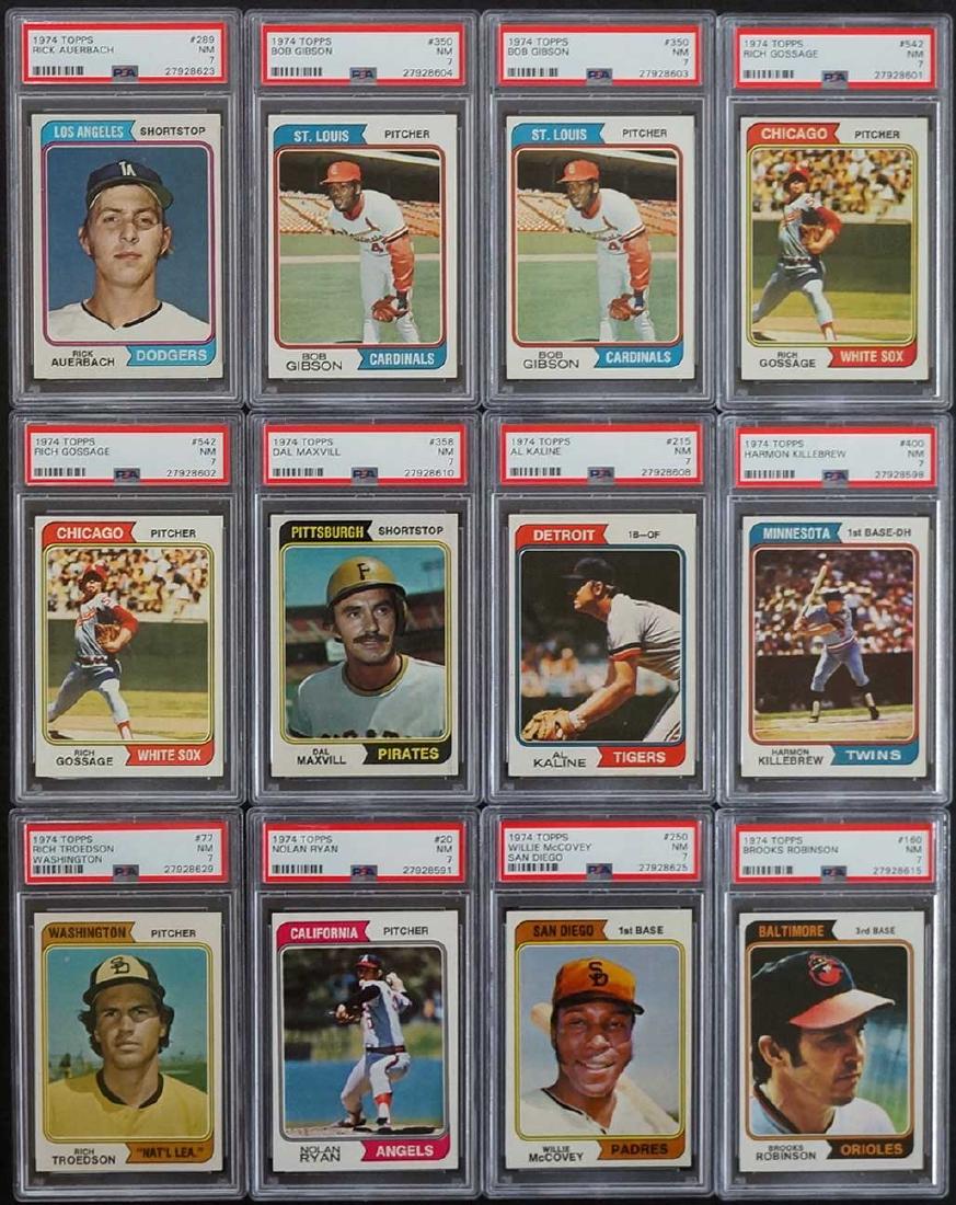Twelve 1974 Topps Graded PSA 7 Baseball Cards (1 of 2)