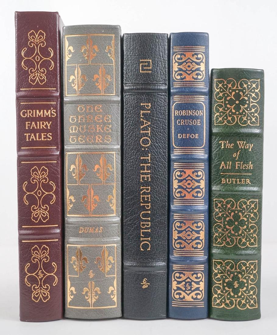 Group of Five Easton Press Collector's Editions: Group of Five Easton Press Collector's Editions. Includes Robinson Crusoe, The Three Musketeers, Grimm's Fairy Tales, The Way of All Flesh and Plato: The Republic. We gladly combine shipping on all pu