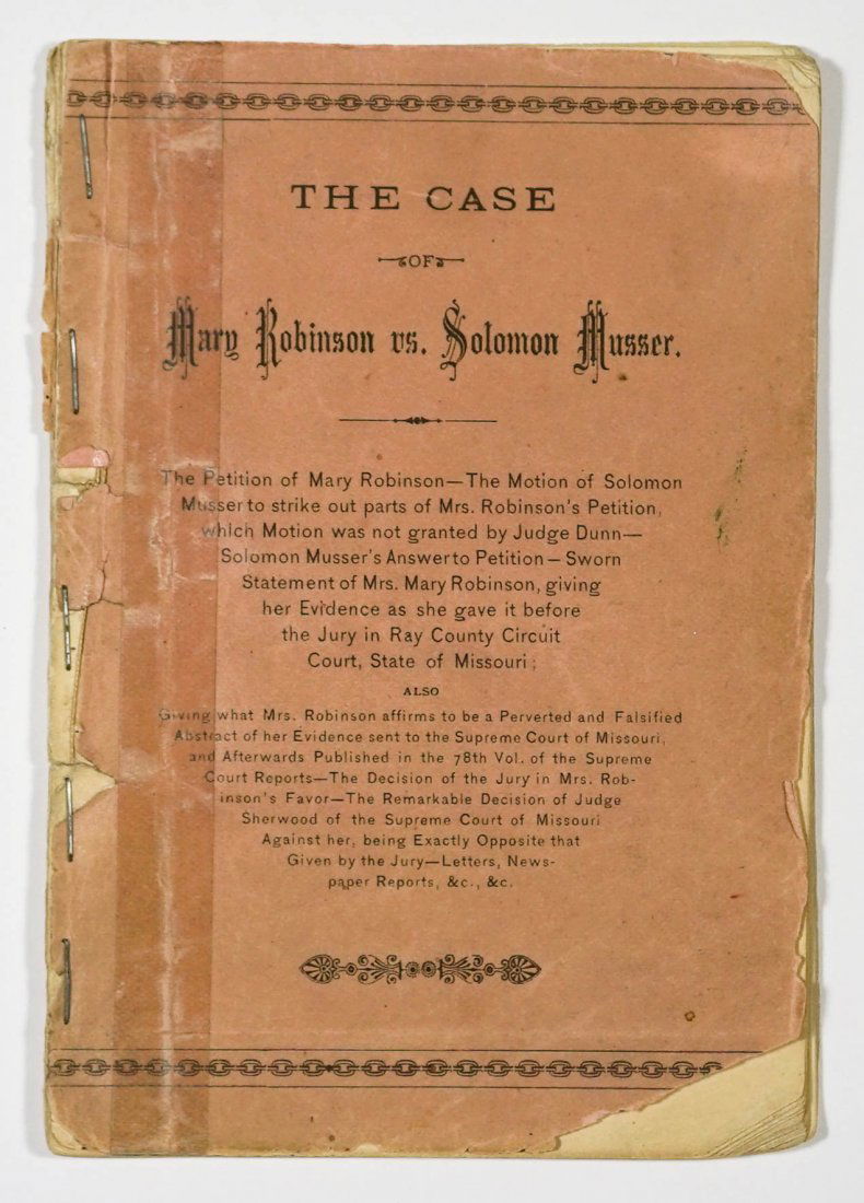 Scarce 19th C. American Rape Victim's Vindication (1 of 5)