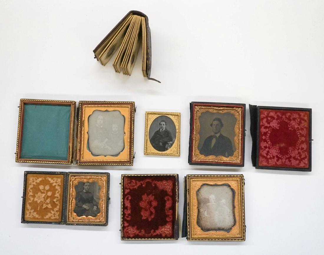 Group of Antique Photographics, Six Total: A group of antique photography including daguerreotype photos, an ambrotype photo and a tintype photo. Provenance: Estate collection Bellingham, WA. We ship most items in-house with the exception of f