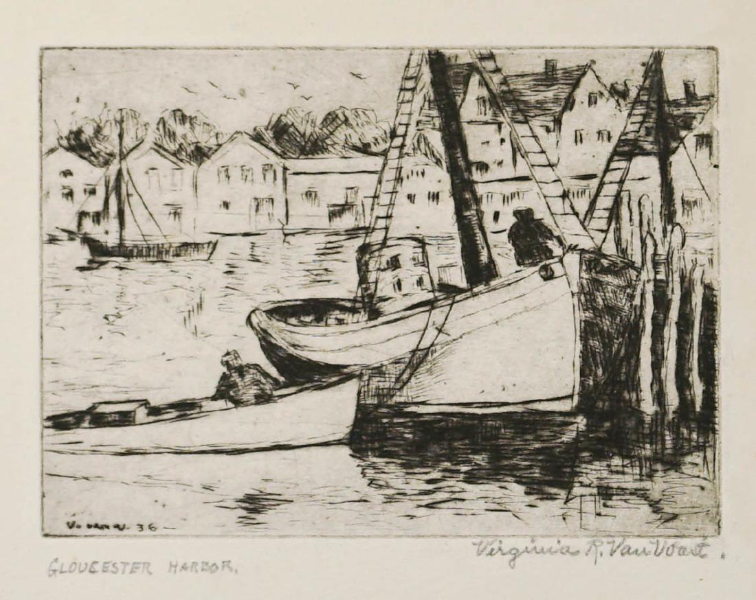 Virginia Van Voast (1871-1947) Gloucester Harbor (1 of 4)