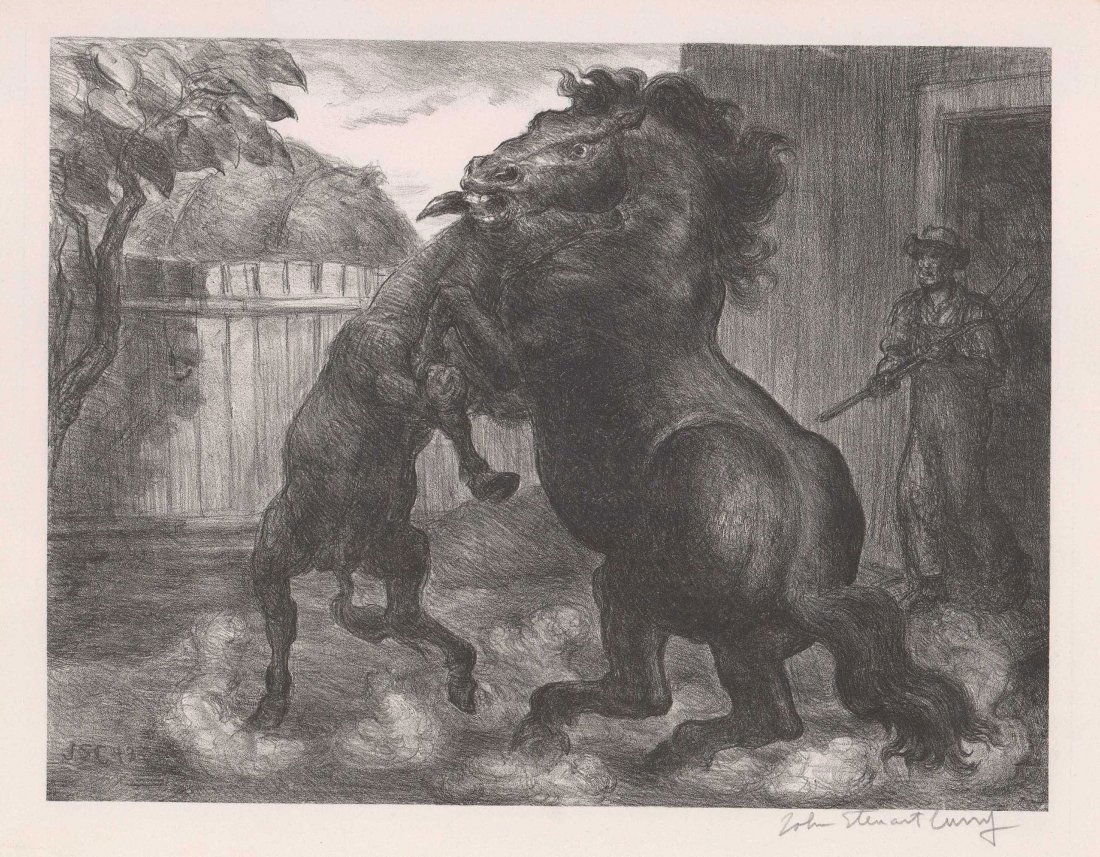 John Steuart Curry [Stallion And Jack Fighting] (1 of 4)