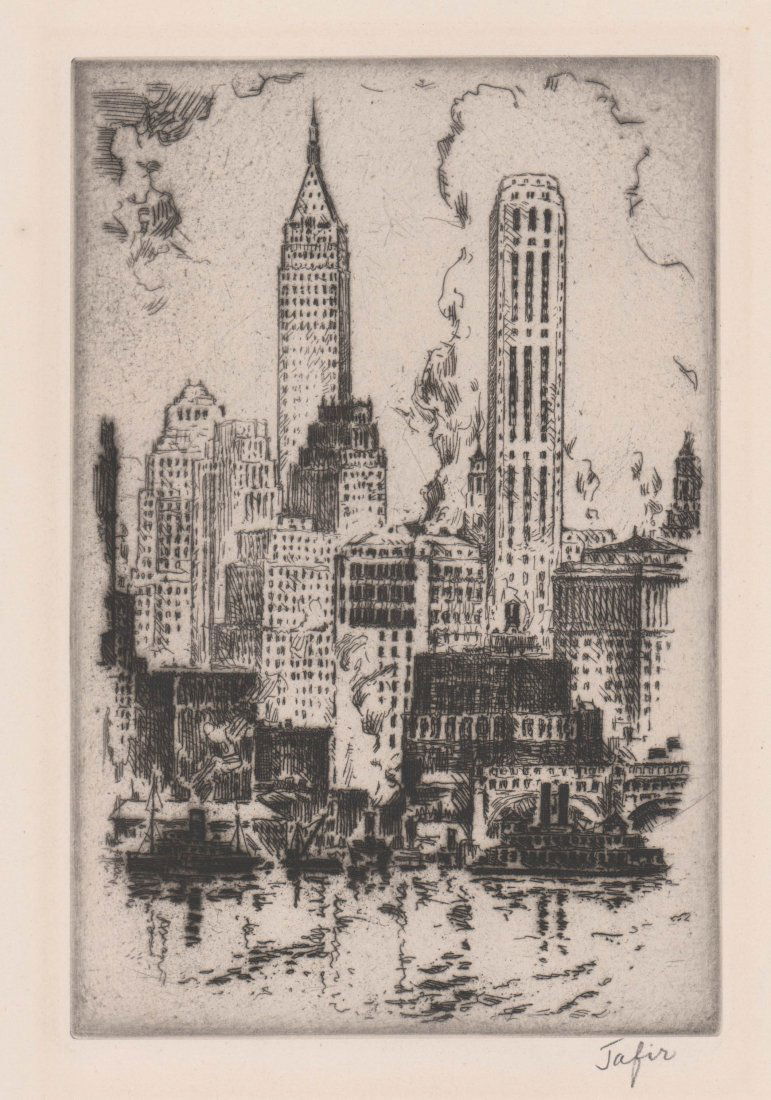 Jafir Towers of New York Etching (1 of 4)