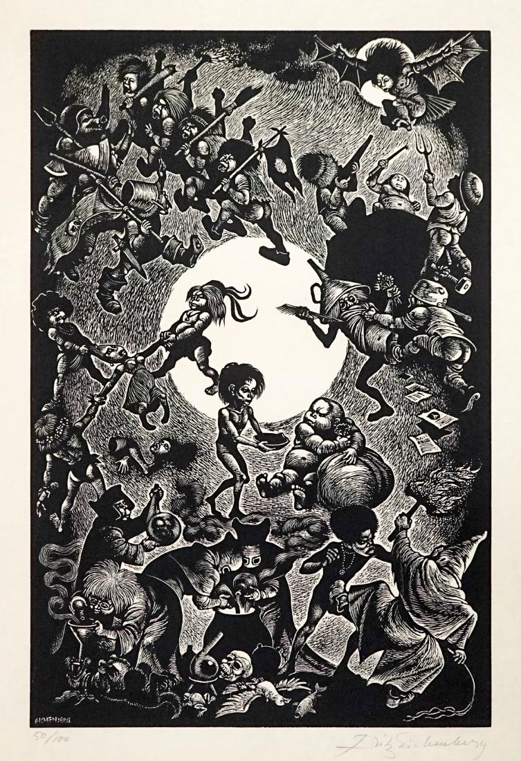Fritz Eichenberg The Human Comedy Woodcut (1 of 5)