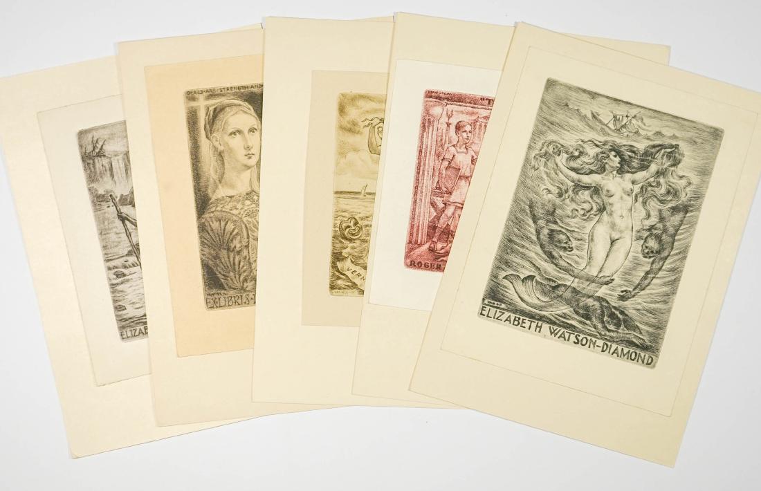 Enrico Vannuccini Ex-Libris Bookplate Etchings (1 of 6)