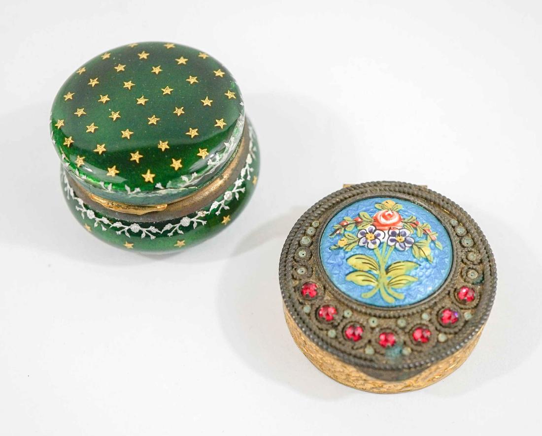 Two Small Enamel Hinged Boxes (1 of 2)