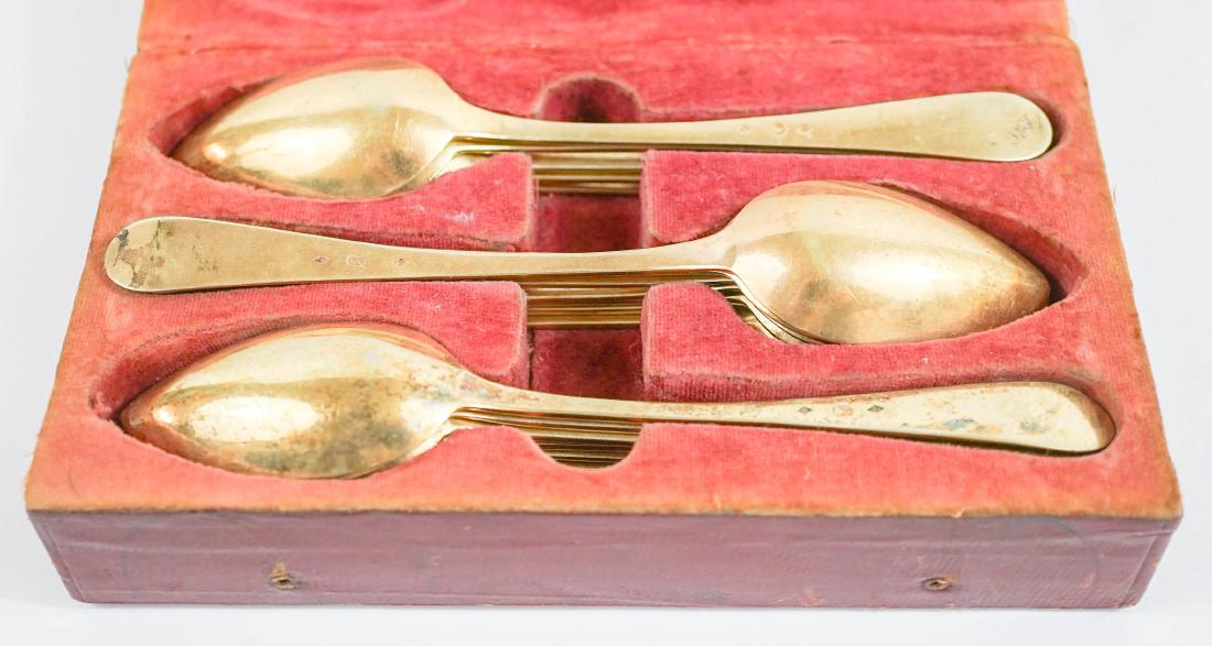Set of Eighteen Silver Vermeil Spoons (1 of 7)