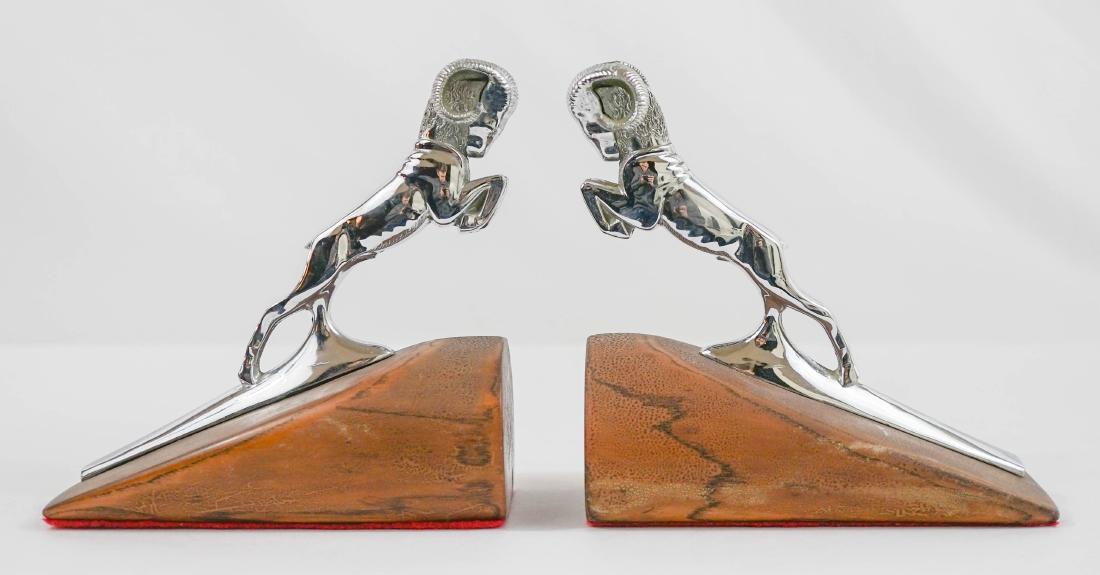 Pair Ram Car Mascot Bookends (1 of 2)