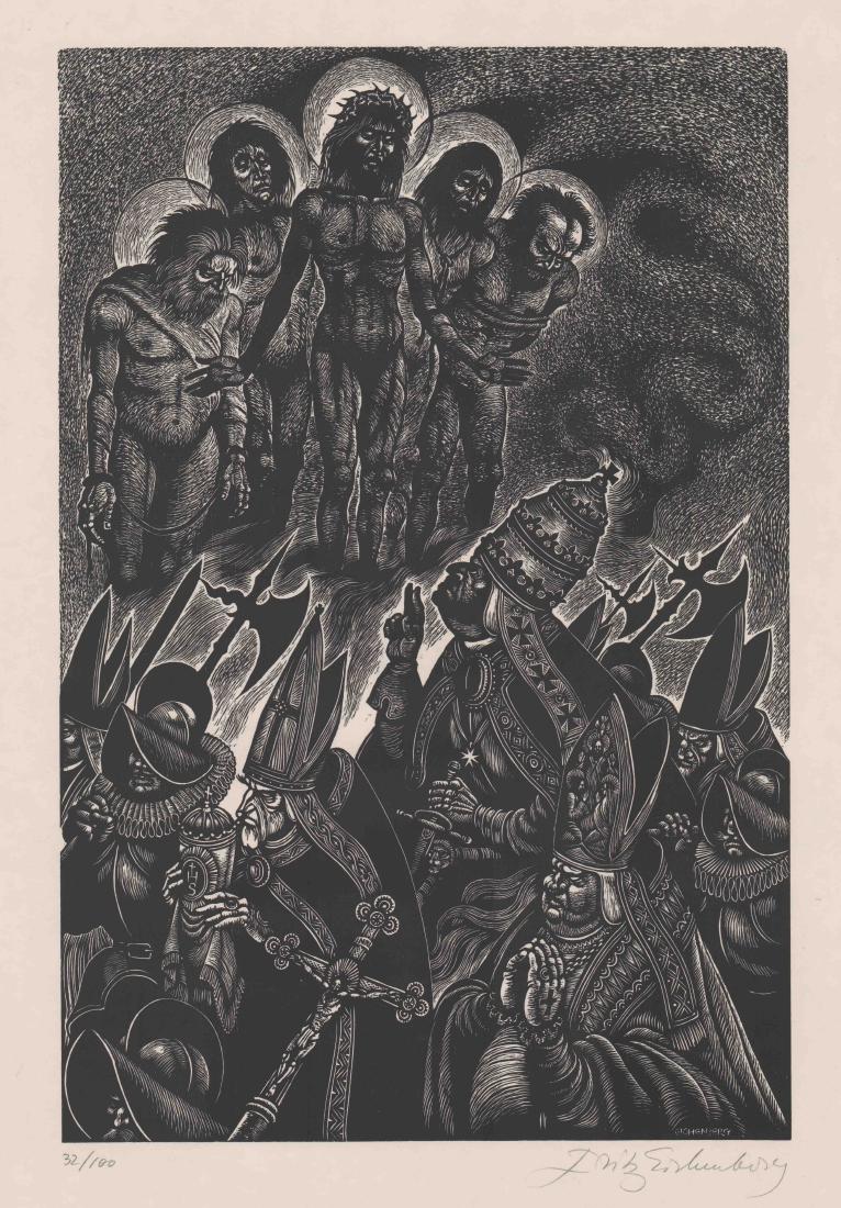 Fritz Eichenberg Signed Woodcut (1 of 5)