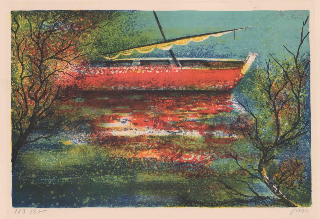 Mid-Century Signed Lithograph (1 of 5)