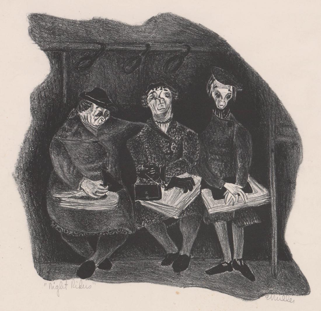 WPA-era Signed Lithograph [Night Riders] (1 of 5)