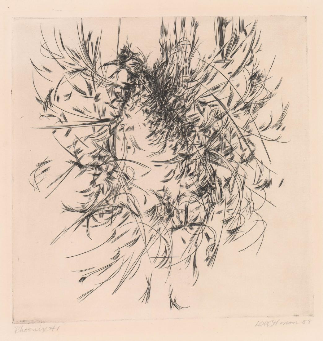 Mid-Century Signed Etching [Phoenix] By Loughman (1 of 4)