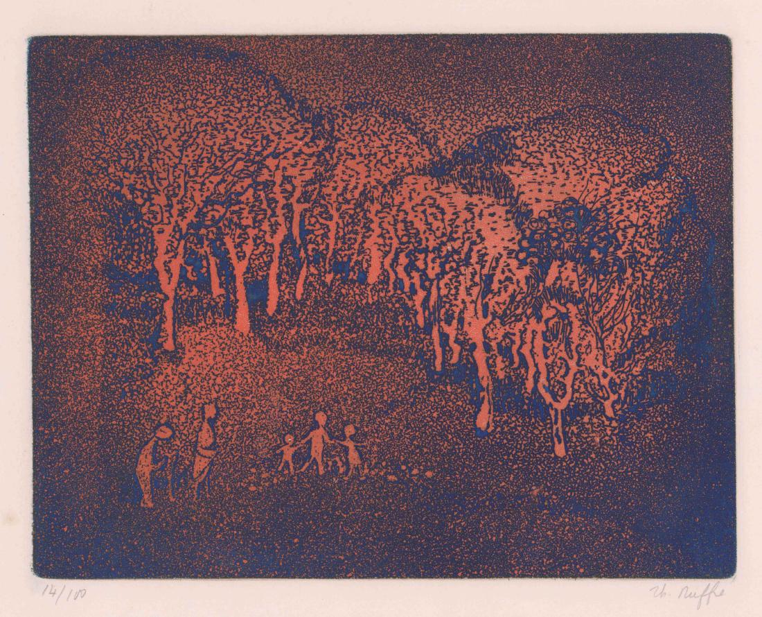 Mid-Century Modern Etching [Le Verger] (1 of 4)
