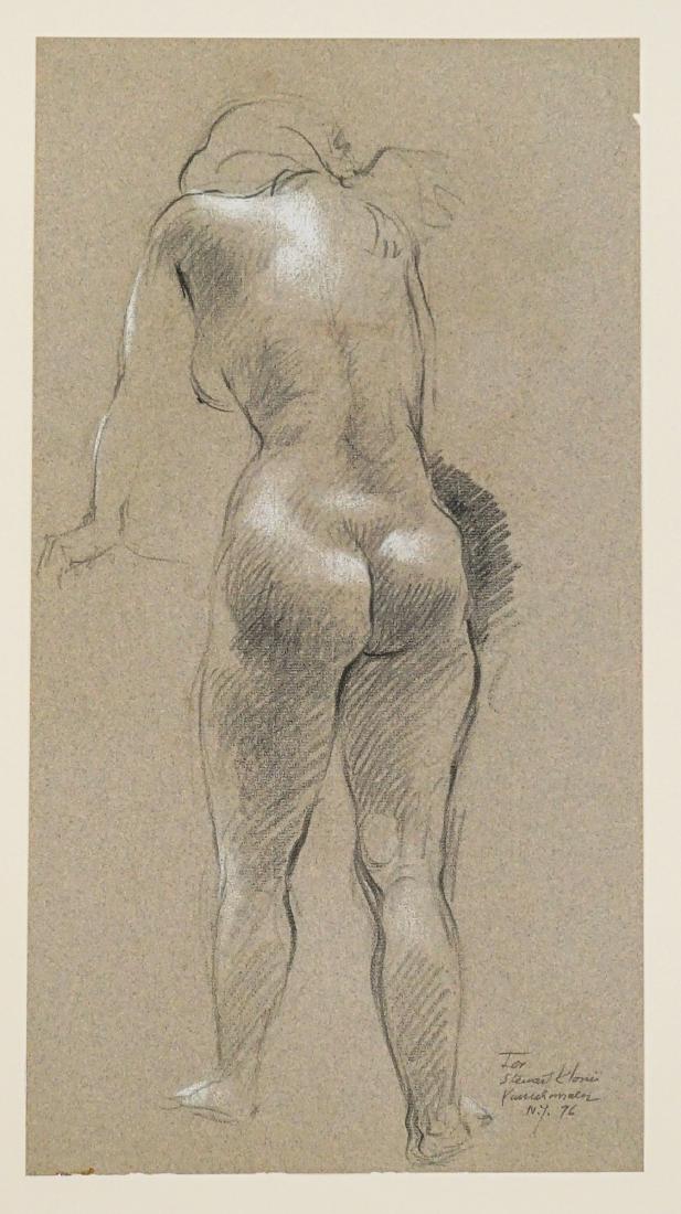 Xavier Gonzalez (1898-1993) Chalk/Paper: Xavier Gonzalez (Massachusetts 1898-1993) chalk on paper original art. Signed in pen "Xavier Gonzalez" and in chalk 'XG' lower right. Measures 19.5" x 10.5" sheet size. Excellent condition. Unframed, 