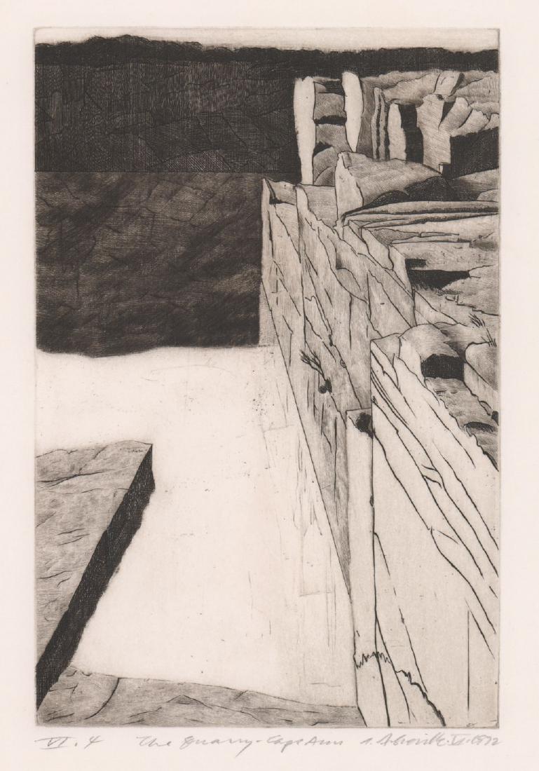 The Quarry, Cape Ann Etching Signed Illegibly (1 of 4)
