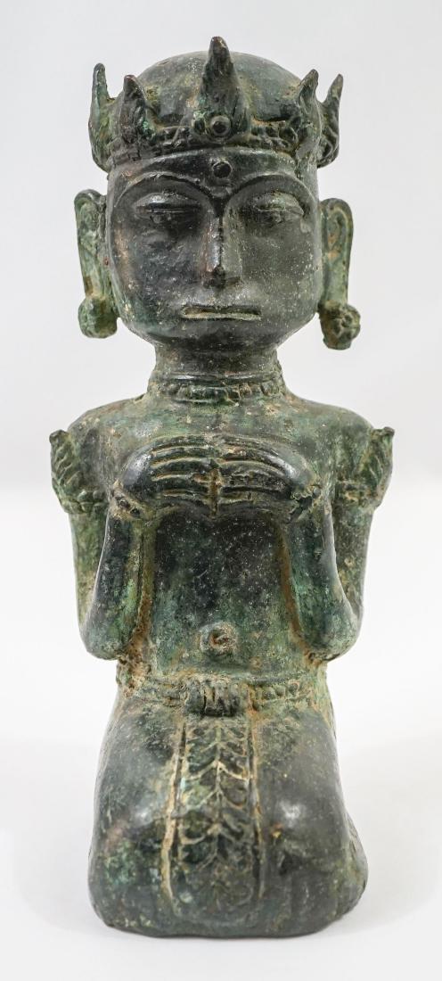 Asian Bronze Kneeling Buddha Figure (1 of 5)