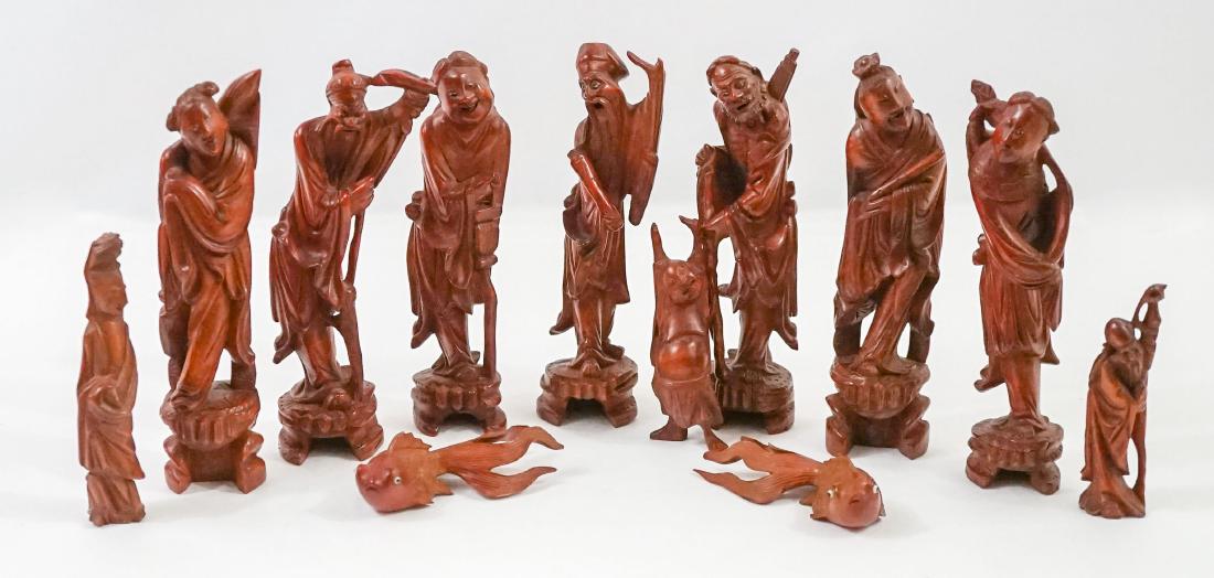 Group of Finely Carved Rosewood Chinese Figures (1 of 5)